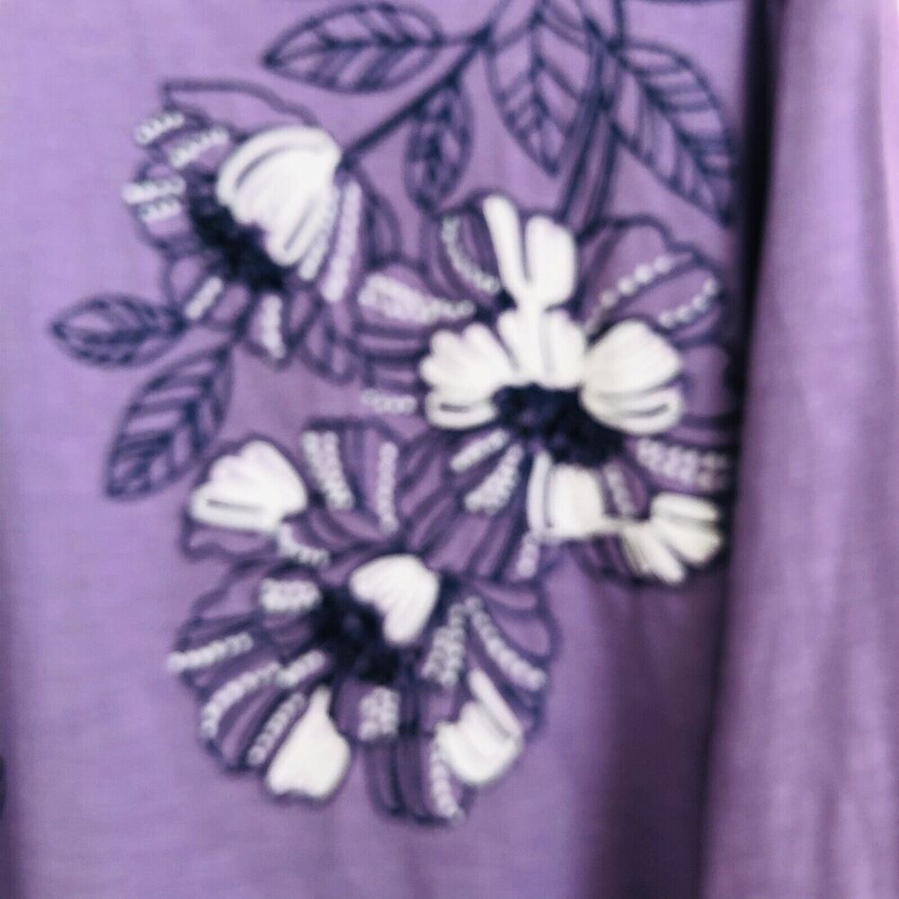 ALFRED DUNNER WOMEN'S TOPS PULLOVER SIZE 3X LAVANDA FLORAL EMBROIDERED PS2103 - Picture 5 of 8